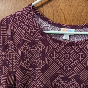 Purple patterned LuLaRoe Carly dress size M